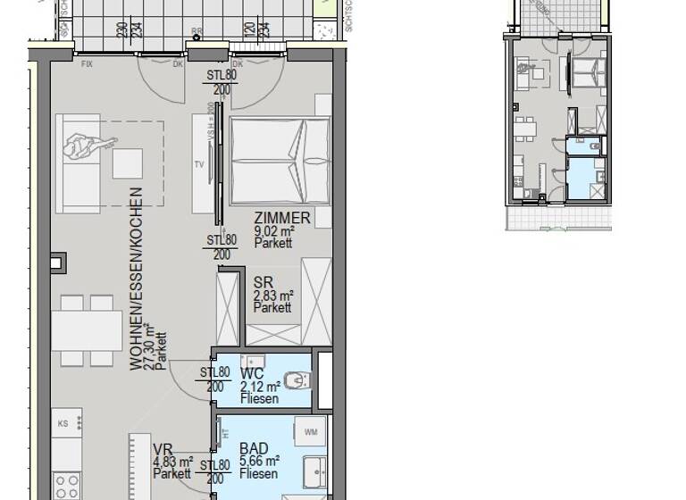 Wohnung zum Kauf - Erstbezug 242.900 € 2 Zimmer 51,8 m² EG Straßgang Graz 8054