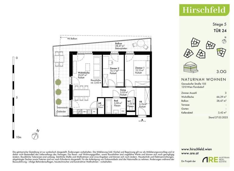 Wohnung zum Kauf - Erstbezug provisionsfrei 425.000 € 3 Zimmer 66,3 m² 3. Geschoss Wien 1210