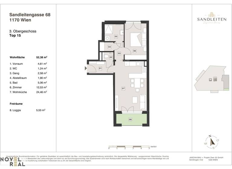 Wohnung zum Kauf - Erstbezug 2 Zimmer 57,9 m² 3. Geschoss Wien 1170