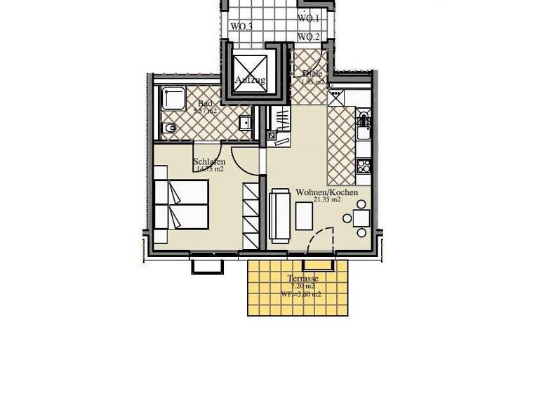 Wohnung zur Miete 399 € 2 Zimmer 47 m² EG frei ab 01.06.2026 Bielstraße 32 Niederplanitz Zwickau 08062