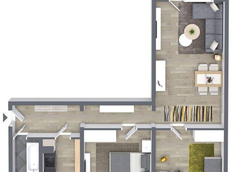 Wohnung zur Miete 411 € 3 Zimmer 69,8 m² 3. Geschoss frei ab 16.03.2026 Augsburger Str. 22 Bernsdorf Chemnitz 09126