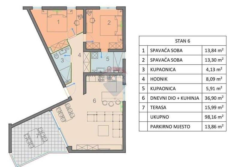 Wohnung zum Kauf 320.000 € 3 Zimmer 96 m² 2. Geschoss Kolan