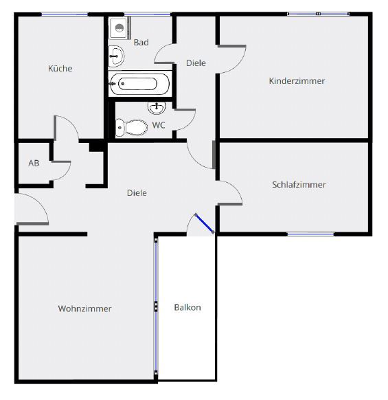 Wohnung zur Miete nur mit Wohnberechtigungsschein 374 € 3 Zimmer 77,6 m²<br/>Wohnfläche 2.<br/>Geschoss Von-Weber-Str. 3 Herzogenaurach 3 Herzogenaurach 91074