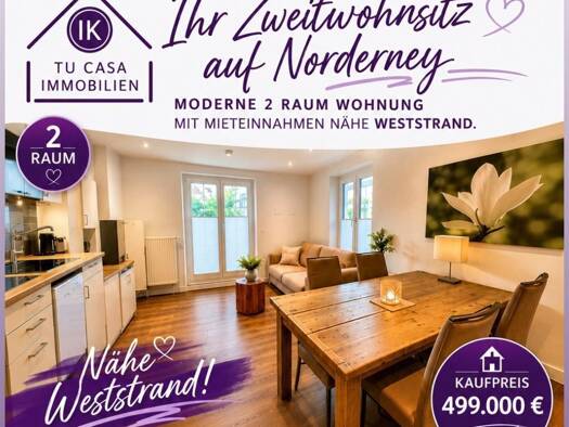 Wohnung zum Kauf als Kapitalanlage geeignet 499.000 € 2 Zimmer 38,5 m² Norderney 26548
