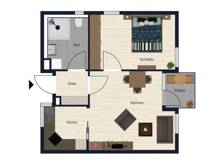 Wohnung zum Kauf 110.000 € 2 Zimmer 49,1 m² Wiesenfelden 94344