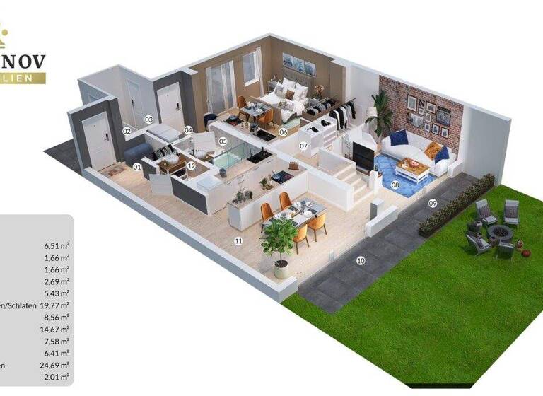 Reihenmittelhaus zum Kauf - Erstbezug 899.000 € 5 Zimmer 172 m² Annabichl Klagenfurt 9020