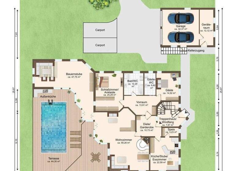 Einfamilienhaus zum Kauf 1.275.000 € 8 Zimmer 368 m² 2.202 m² Grundstück Oberornau Obertaufkirchen 84419