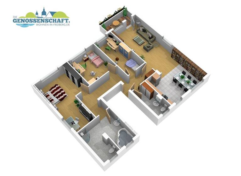 Wohnung zur Miete 789 € 4 Zimmer 105,5 m² 4. Geschoss Karl-Kegel-Straße 66 Freiberg 09599