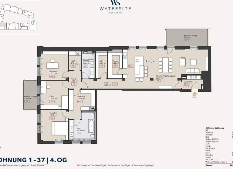 Loft zum Kauf 1.099.000 € 4 Zimmer 203,2 m² 4. Geschoss frei ab sofort Bartholomäusstraße 26F Veilhof Nürnberg 90489
