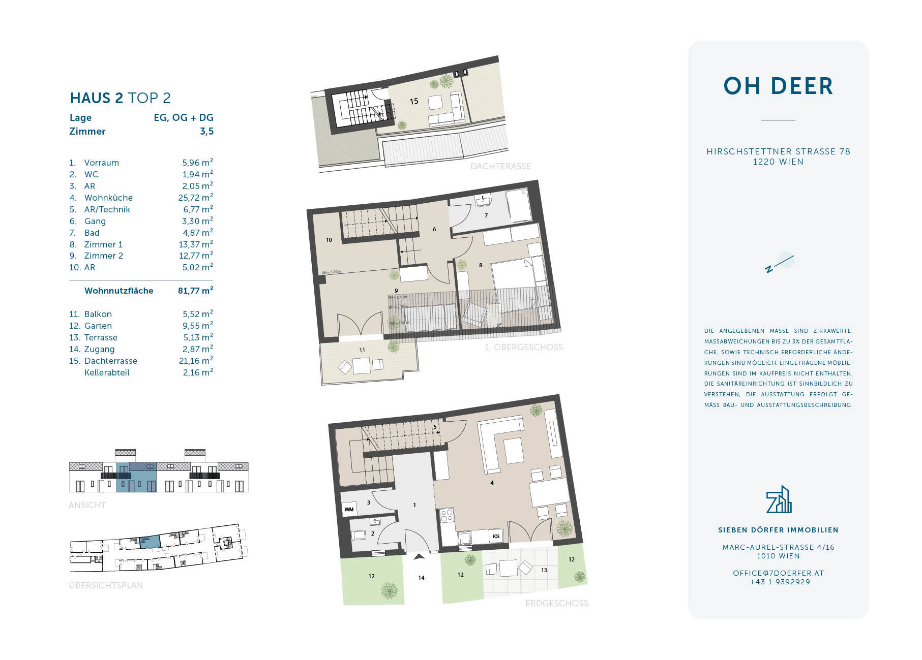 Terrassenwohnung zum Kauf provisionsfrei 563.000 € 3 Zimmer 81,8 m²<br/>Wohnfläche EG<br/>Geschoss Hirschstettner Straße 78 Wien, Donaustadt / Wien 22., Donaustadt 1220