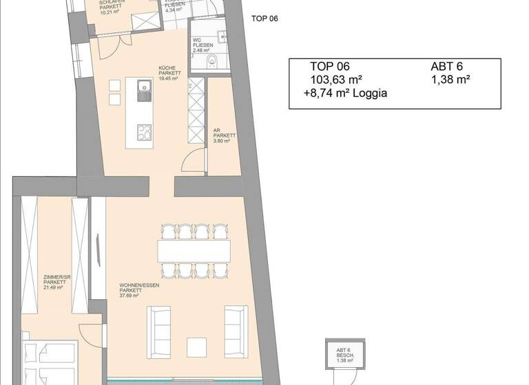 Studio zur Miete 15,64 € 3 Zimmer 103,6 m² 1. Geschoss Linz 4020