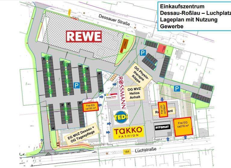 Laden zur Miete provisionsfrei 2.500 € 150 m² Verkaufsfläche Luchplatz 2 Roßlau Dessau-Roßlau 06862