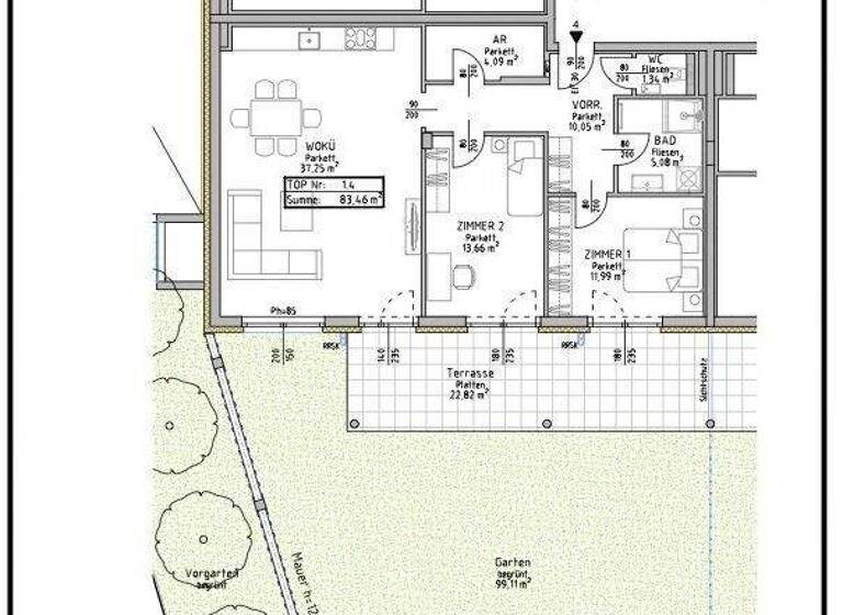 Wohnung zum Kauf - Erstbezug provisionsfrei 686.000 € 3 Zimmer 83,5 m² EG Korneuburg 2100