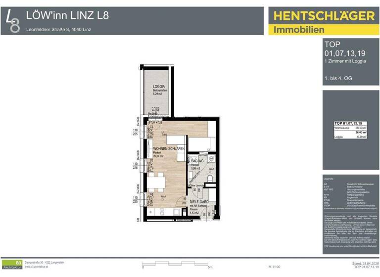 Studio zum Kauf - Erstbezug 269.000 € 1 Zimmer 36 m² Leonfeldner Straße 8 Urfahr Linz 4040