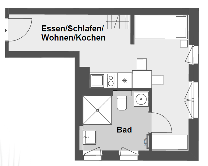 Wohnung zur Miete 650 € 1 Zimmer 30,2 m²<br/>Wohnfläche 3.<br/>Geschoss ab sofort<br/>Verfügbarkeit Ostendstraße 161 Mögeldorf Nürnberg 90482