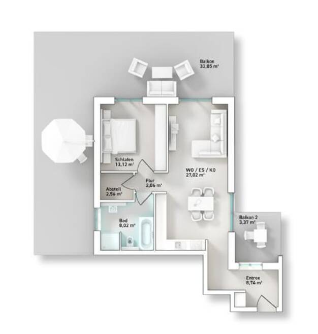 Wohnung zur Miete - Neubau 1.440 € 2,5 Zimmer 95,9 m² 2. Geschoss Weismark-Feyen Trier 54294