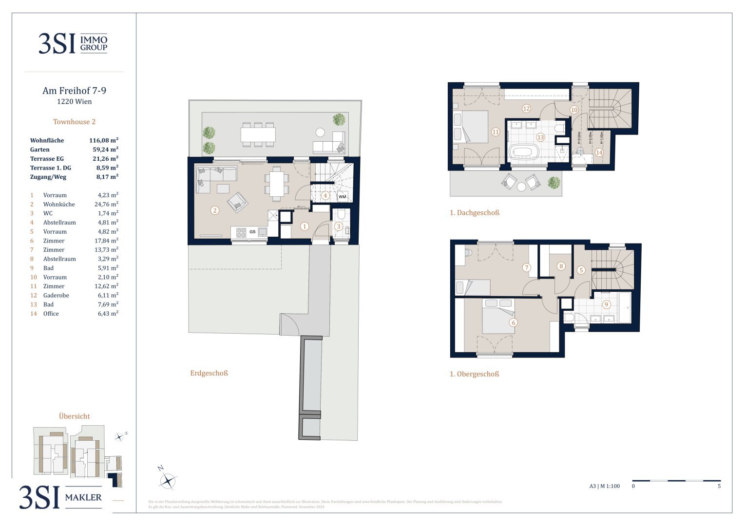 Reihenmittelhaus zum Kauf 782.000 € 4 Zimmer 116,1 m²<br/>Wohnfläche Am Freihof 9 Wien 1220