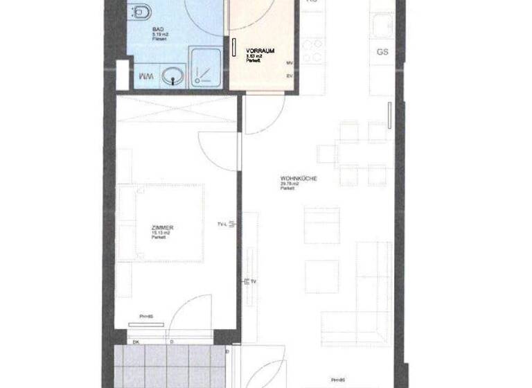 Wohnung zur Miete 930 € 2 Zimmer 60 m² 2. Geschoss frei ab 01.03.2026 Wien 1030