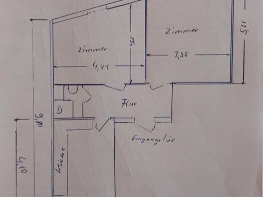 Wohnung zur Miete 290 € 2 Zimmer 50 m² 2. Geschoss frei ab sofort Schillerstraße 10 Ostviertel Gera 07545