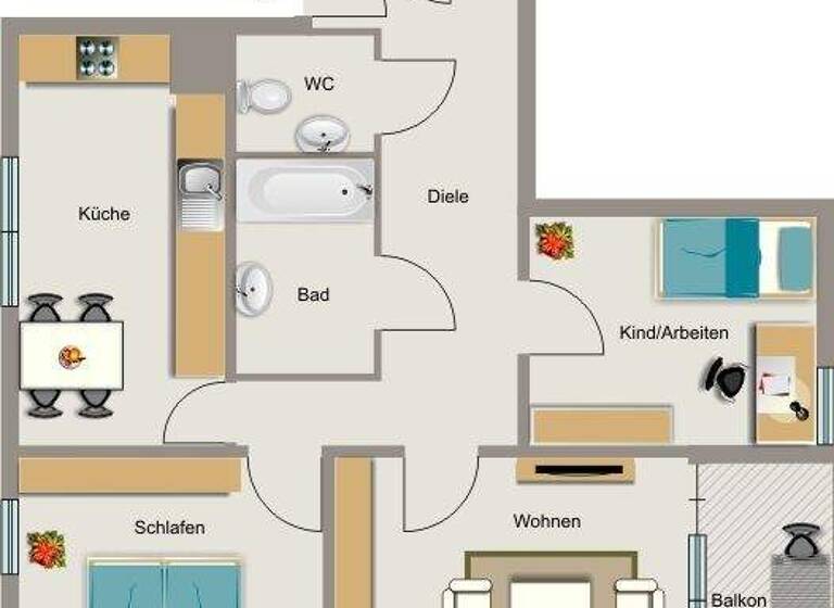 Wohnung zur Miete 528 € 3,5 Zimmer 80 m² 3. Geschoss Loskamp 124 Altenessen-Nord Essen 45329