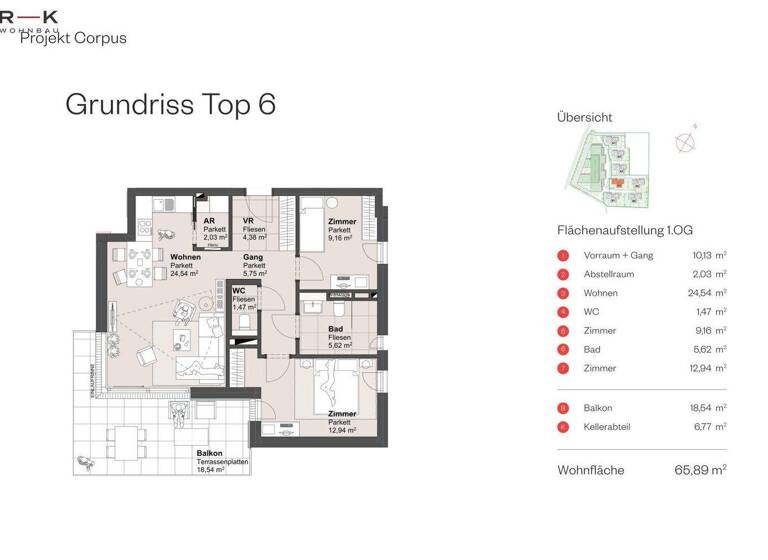 Wohnung zum Kauf - Erstbezug 459.493 € 3 Zimmer 65,9 m² 1. Geschoss Hauptstraße Grödig 5082