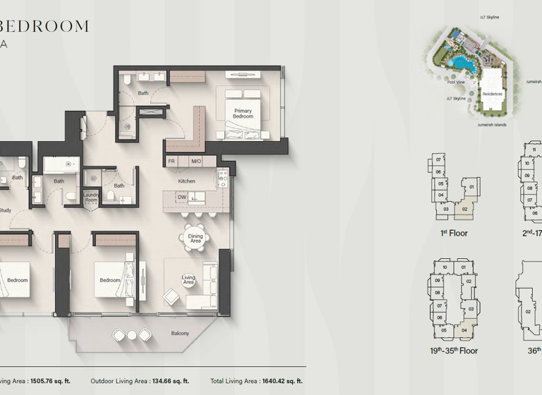Wohnung zum Kauf provisionsfrei 1.077.999 € 4 Zimmer 152,4 m² Dubai