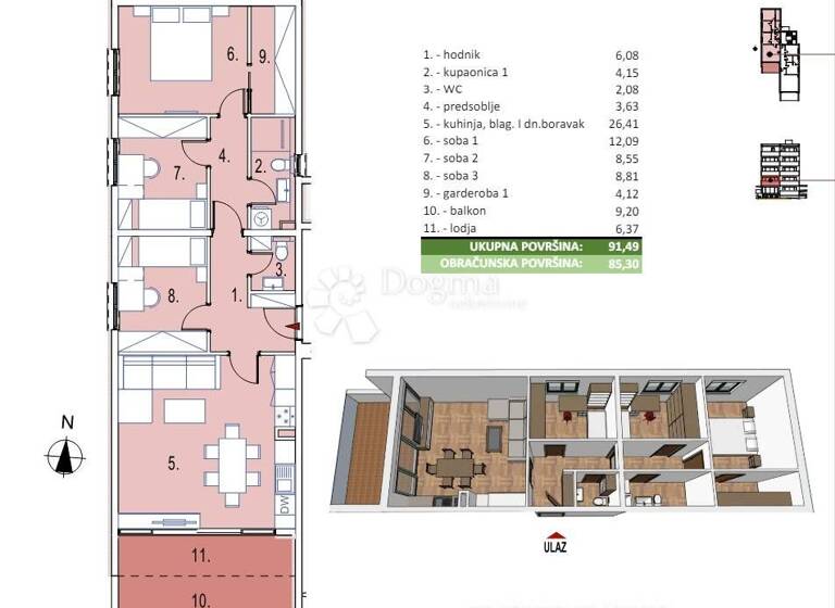Wohnung zum Kauf 325.000 € 4 Zimmer 91 m² 1. Geschoss Seget