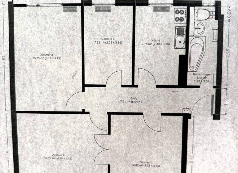 WG-Zimmer zur Miete 680 € 4 Zimmer 75,9 m² 1. Geschoss Hans-Löscher-Straße 3 Stadtfeld Ost Magdeburg 39108