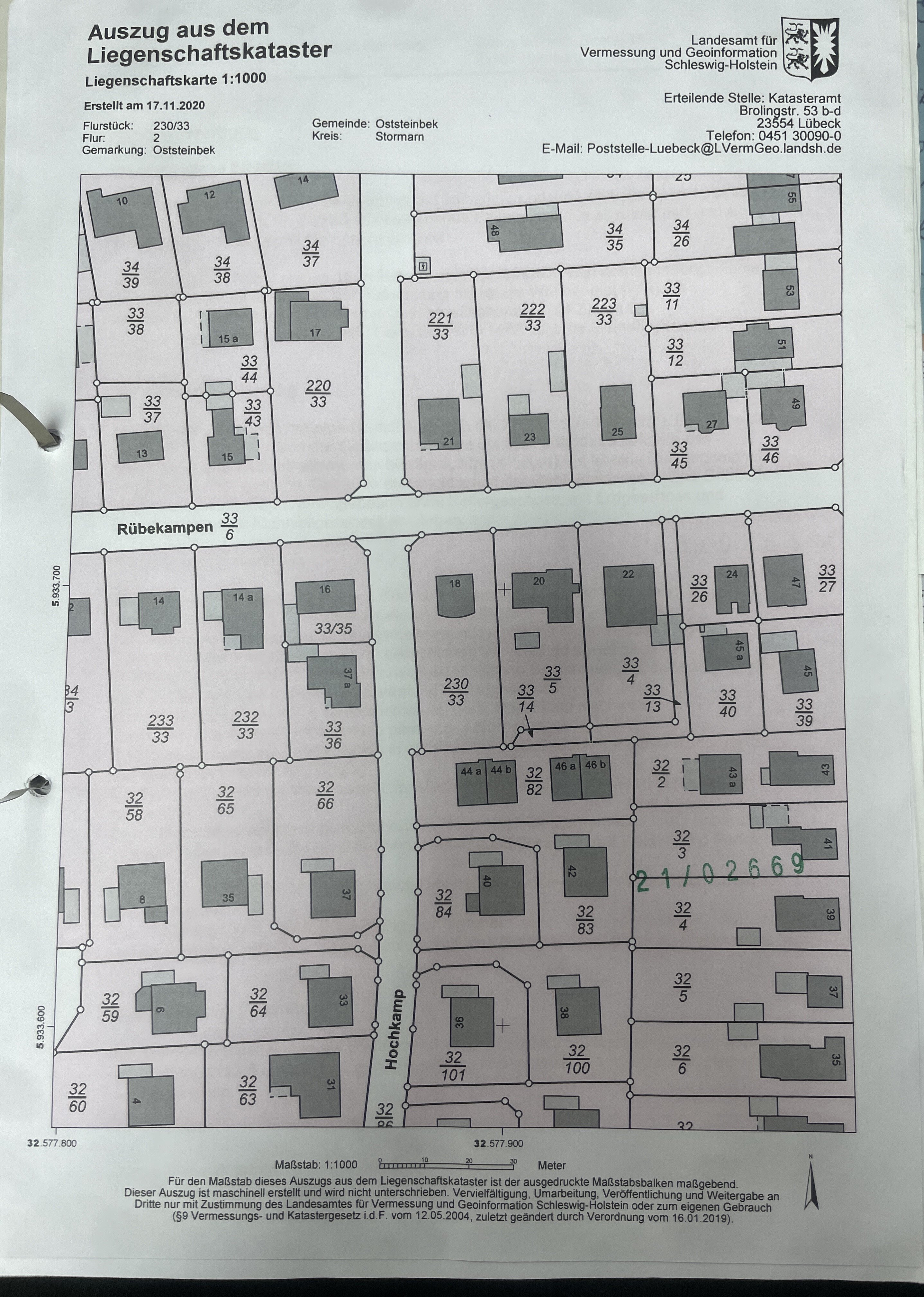 Grundstück zum Kauf 599.000 € 1.000 m²<br/>Grundstück Oststeinbek Oststeinbek 22113