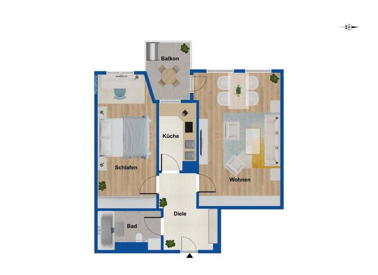 Wohnung zum Kauf 263.000 € 2 Zimmer 63 m² 2. Geschoss Haunstetten Augsburg 86179