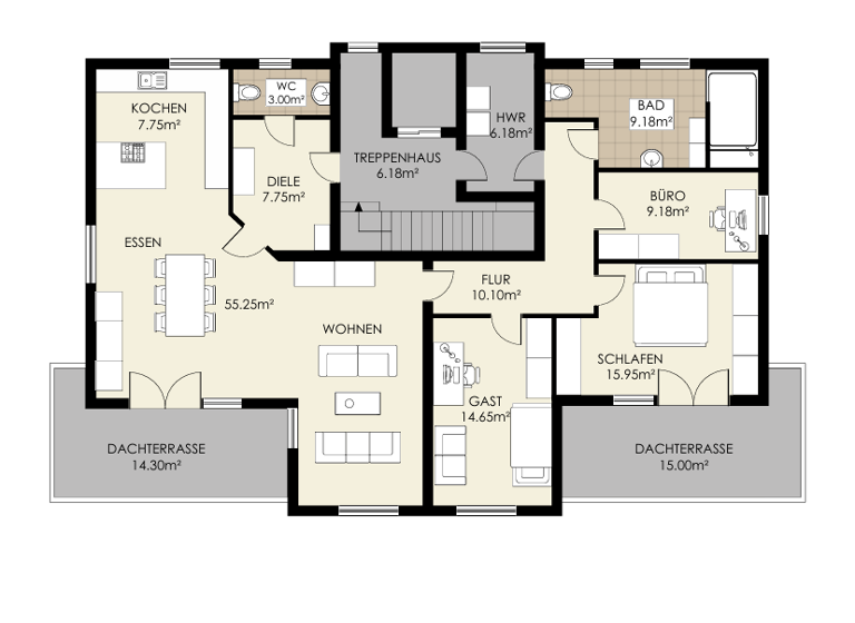 Penthouse zum Kauf - Erstbezug provisionsfrei 612.000 € 4 Zimmer 146 m² frei ab sofort Emsdetten 48282