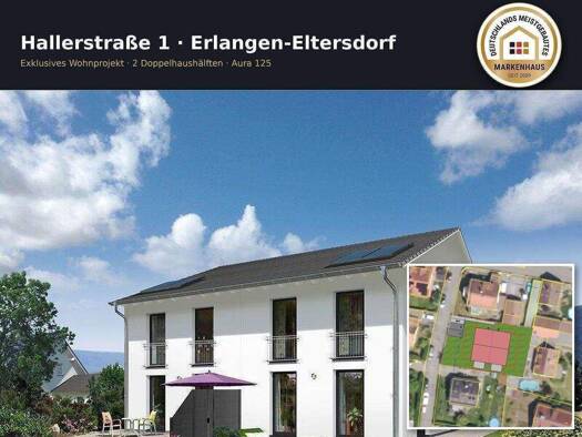Doppelhaushälfte zum Kauf provisionsfrei 760.489 € 5 Zimmer 137 m² 272 m² Grundstück frei ab sofort Hallerstraße 1 Eltersdorf Erlangen 91058