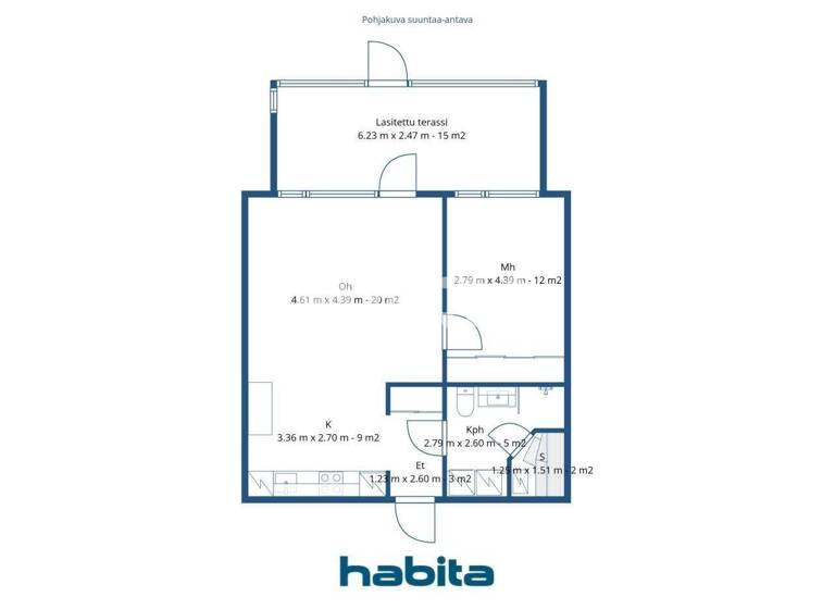 Studio zum Kauf 225.000 € 2 Zimmer 55,5 m² 1. Geschoss Sammonkatu 22 Kuopio 70500