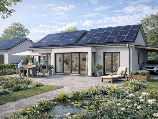 Bungalow zum Kauf - Erstbezug 350.000 € 3 Zimmer 95 m² 523 m² Grundstück Bertoldsheim Rennertshofen / Bertoldsheim 86643