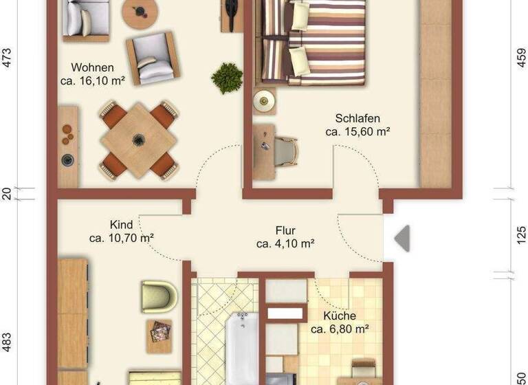 Wohnung zur Miete 324 € 3 Zimmer 60 m² 3. Geschoss Daimlerstraße 18 Löbau 02708