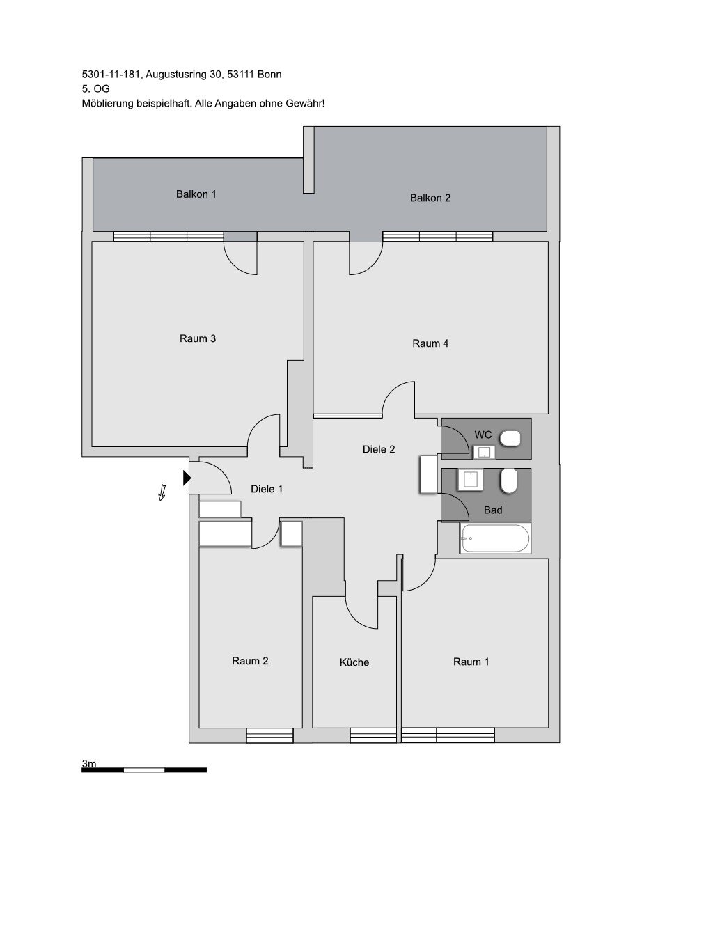 Wohnung zur Miete 1.242 € 4 Zimmer 116,3 m²<br/>Wohnfläche 5.<br/>Geschoss 01.03.2025<br/>Verfügbarkeit Augustusring 30 Wichelshof Bonn 53111