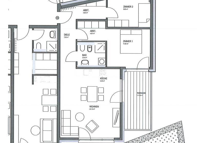 Terrassenwohnung zur Miete 1.120 € 3 Zimmer 77,1 m² frei ab 01.06.2026 Von-Groote-Platz 24 Rüngsdorf Bonn 53173