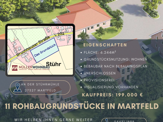 Grundstück zum Kauf provisionsfrei 199.000 € 6.244 m² Grundstück Martfeld 27327