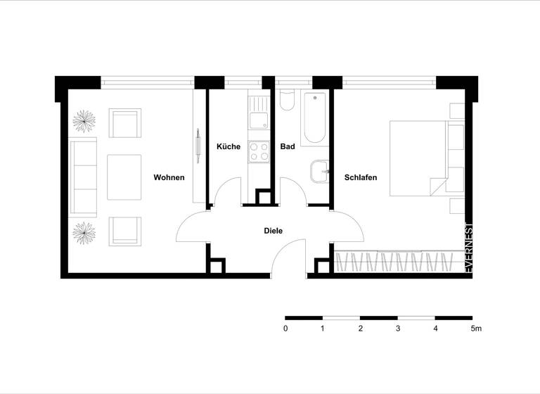 Wohnung zum Kauf 169.000 € 2 Zimmer 52 m²<br/>Wohnfläche Rüttenscheid Essen 45130