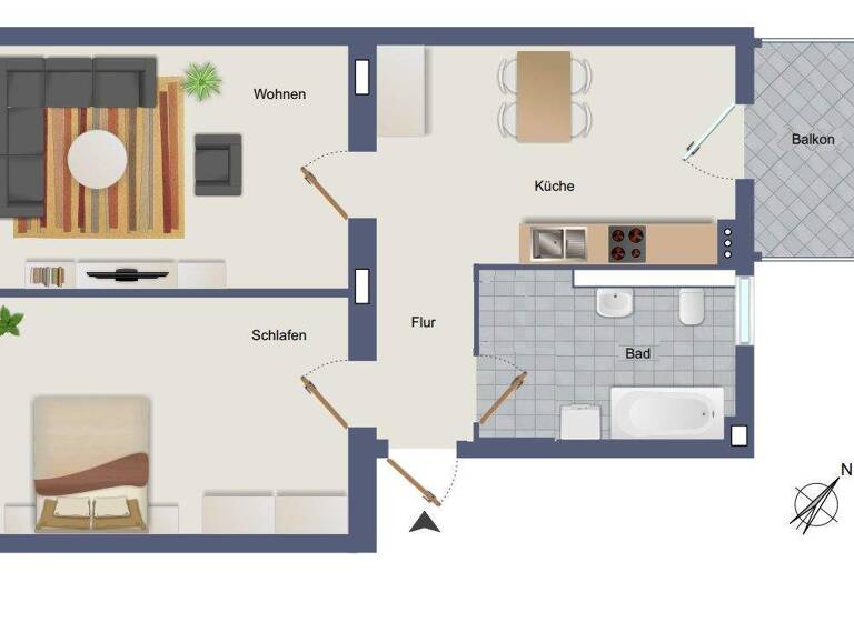 Wohnung zum Kauf 237.000 € 2 Zimmer 60 m² Kröpeliner Tor-Vorstadt Rostock 18057