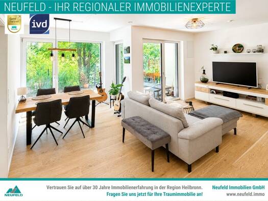 Wohnung zur Miete 995 € 2 Zimmer 60,1 m² 2. Geschoss Degmarner Straße 14 Oedheim Oedheim 74229