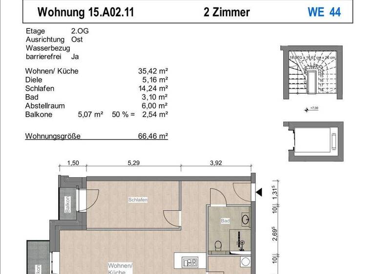 Wohnung zum Kauf - Erstbezug provisionsfrei 377.000 € 2 Zimmer 66,5 m² 2. Geschoss Gaarden-Ost Kiel 24143