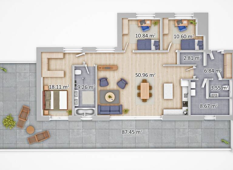 Penthouse zum Kauf - Erstbezug 657.000 € 5 Zimmer 122 m² 2. Geschoss St. Pantaleon 4303