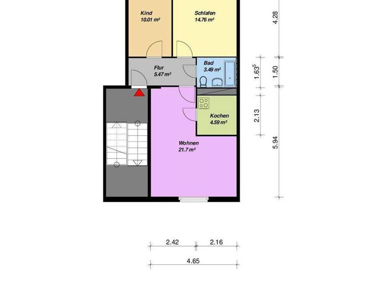 Wohnung zur Miete 253 € 3 Zimmer 60 m² 4. Geschoss Salvador-Allende-Str. 45 Oststadt Neubrandenburg 17036