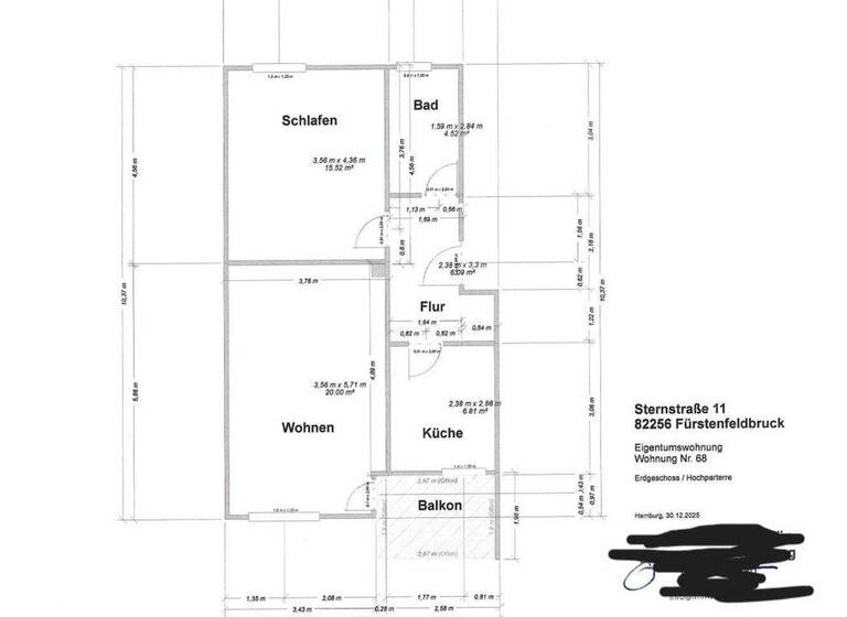 Wohnung zum Kauf provisionsfrei 275.000 € 2 Zimmer 54 m² EG Fürstenfeldbruck 82256