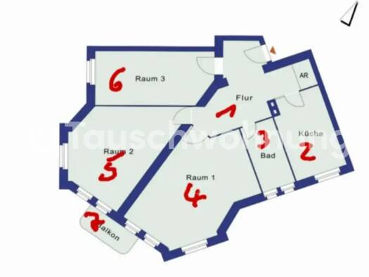 Wohnung zur Miete Tauschwohnung 701 € 3 Zimmer 89 m² 1. Geschoss Tegel Berlin 13507