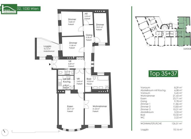 WG-Zimmer zum Kauf 799.900 € 5 Zimmer 126,5 m² 4. Geschoss Rennweg 102 Wien,Landstraße 1030