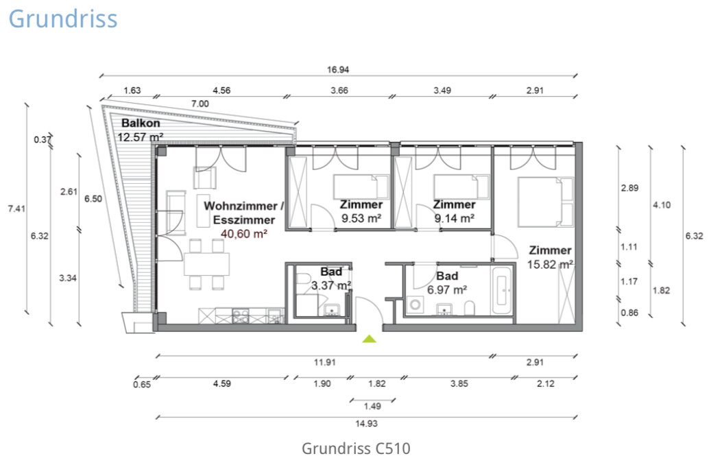 Wohnung zur Miete 2.490 € 4 Zimmer 92 m²<br/>Wohnfläche 5.<br/>Geschoss Zimmerstraße 99 Mitte Berlin 10117