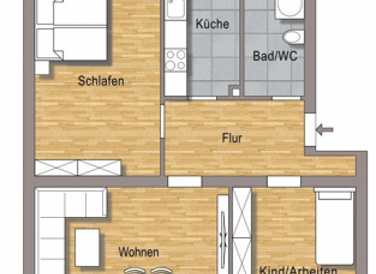 Wohnung zur Miete 830 € 3 Zimmer 76,2 m² EG frei ab 01.03.2026 Berliner Straße 5 Oberstadt Mainz 55131