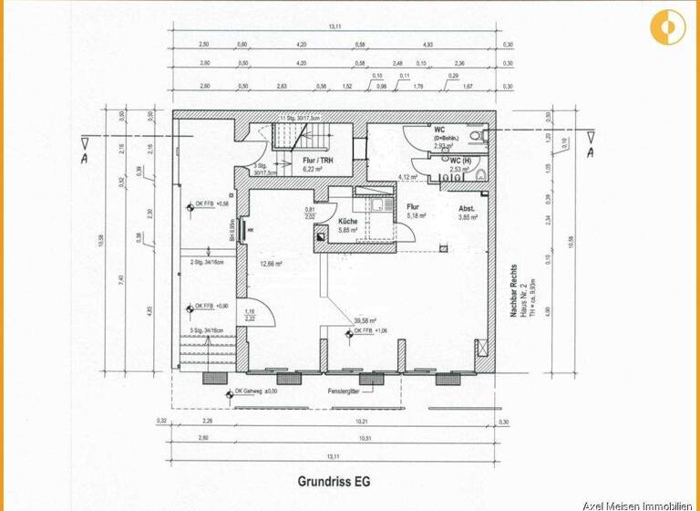 Bürofläche zur Miete 1.600 € 79,1 m² Bürofläche Uferstraße 4 Neuenheim Heidelberg / Neuenheim 69120
